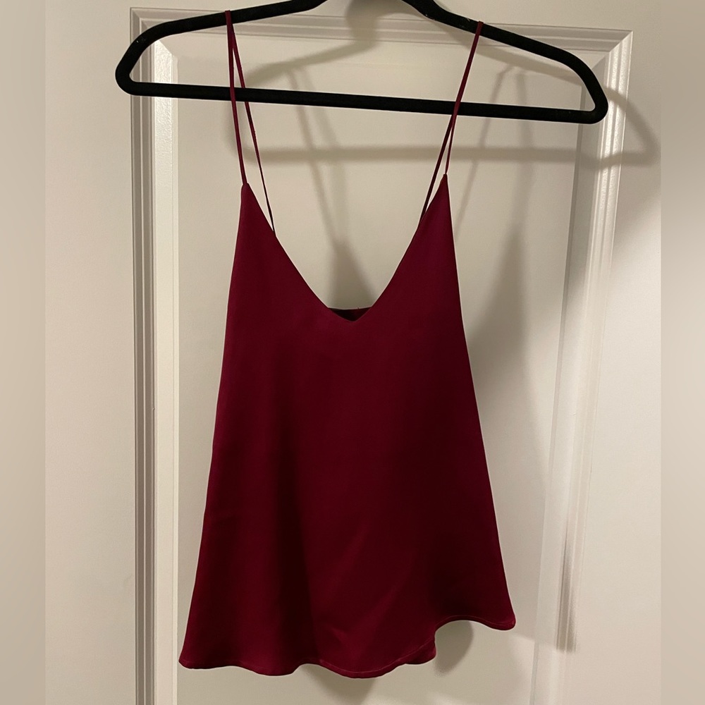 Blaque Label Crimson Silk Cross-Back Tank